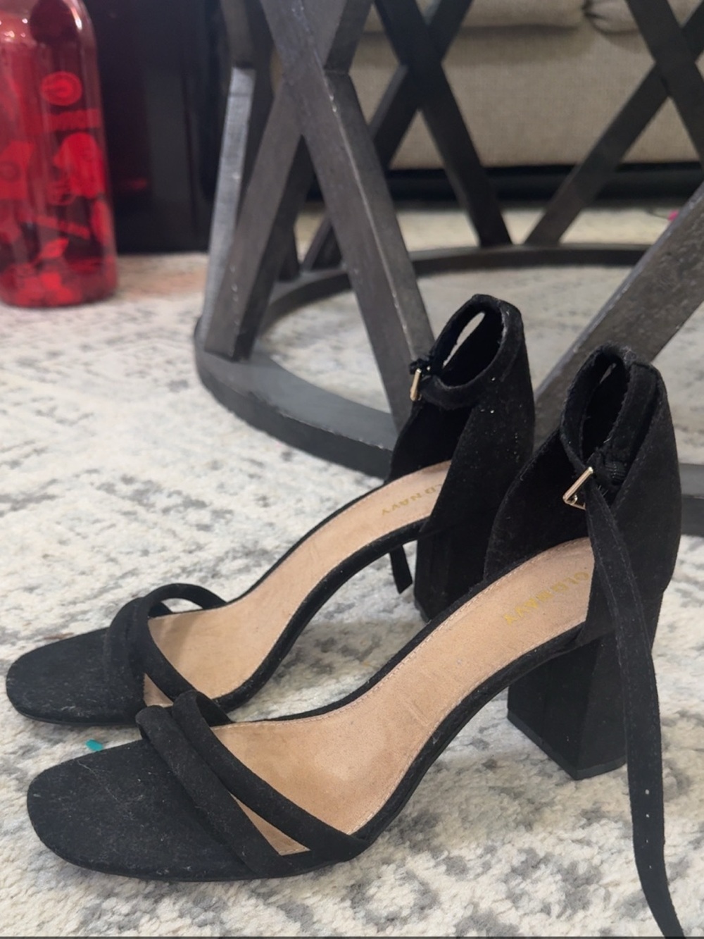 Old Navy Black Ankle-Strap Block Heels